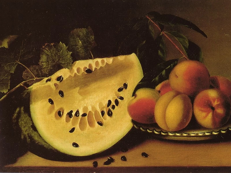 1795-Margaretta Angelica Peale - Natura morta con anguria e pesche